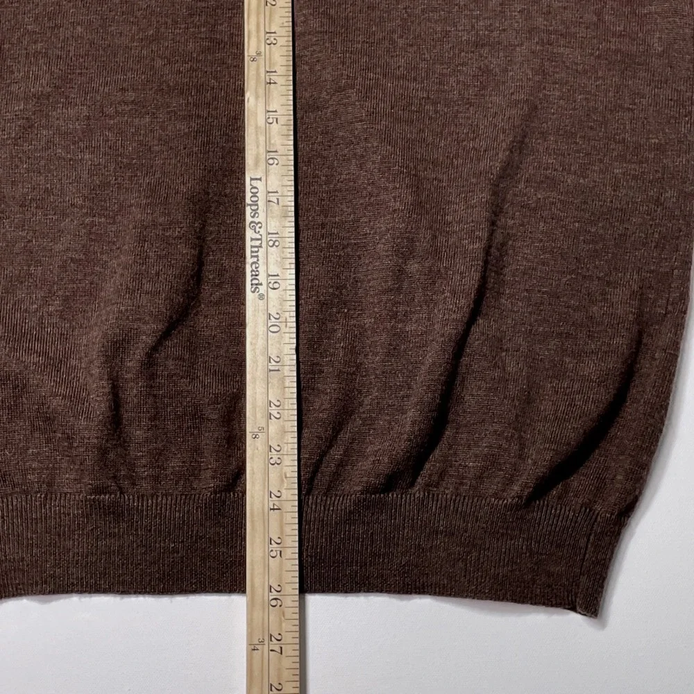 Jos. A. Bank Signature Collection Mens Large Brown 100% Merino Wool V-Neck Vest
